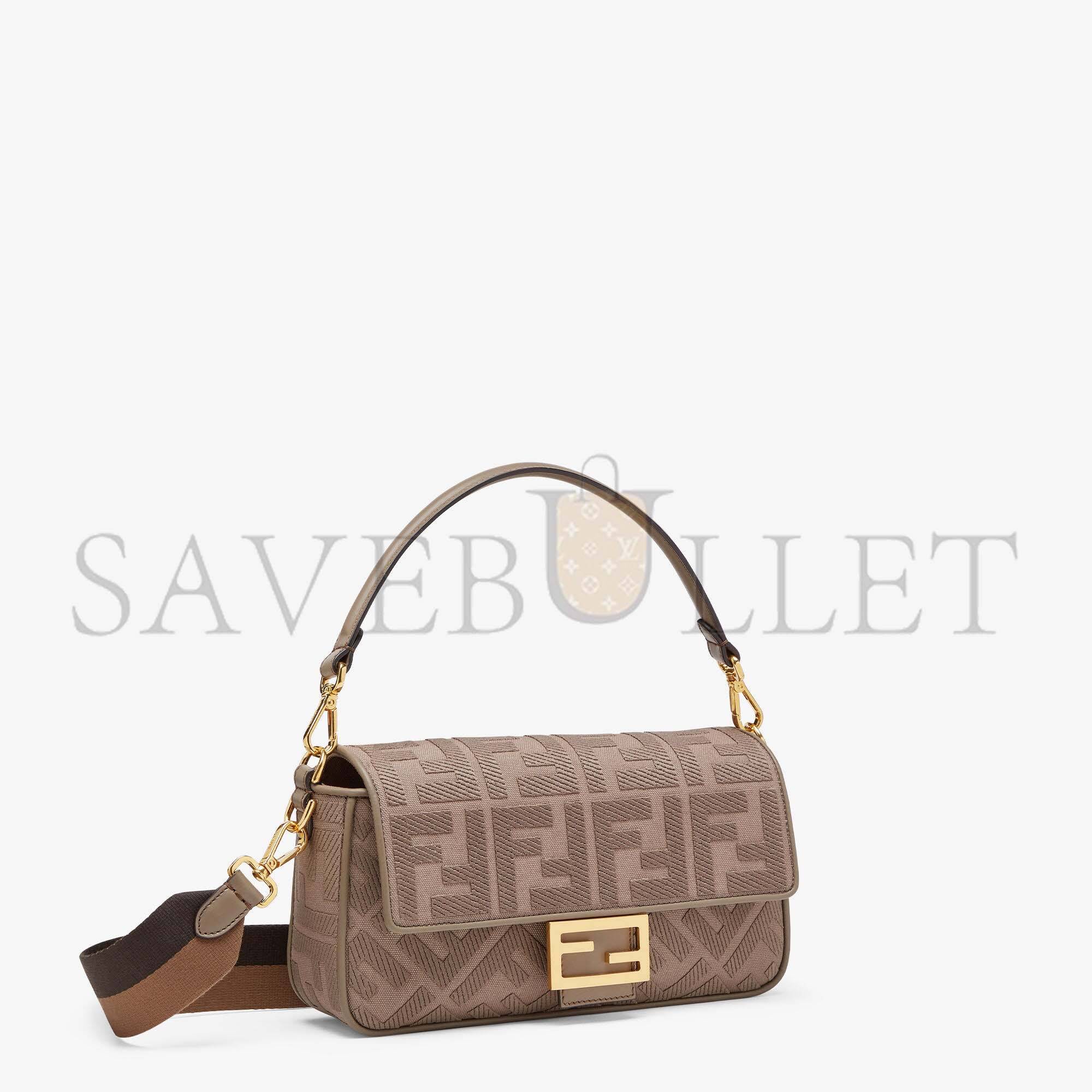 F**di baguette - gray ff canvas bag 8br600ac9of1f7m (27*15*6cm)