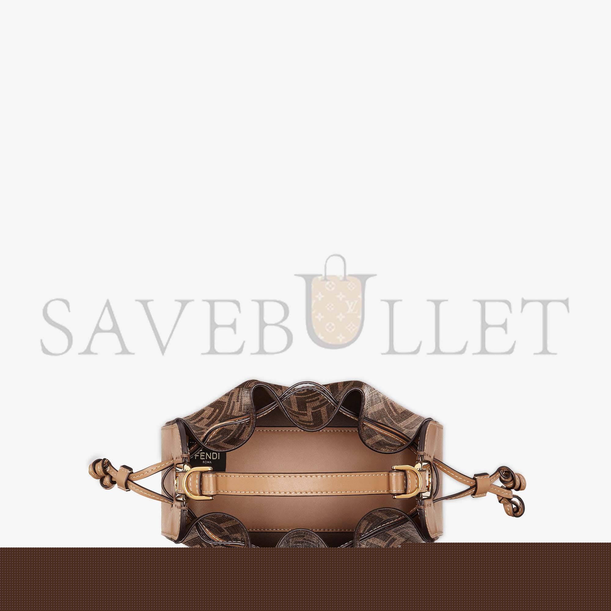 F**di pomodorino - brown ff fabric mini-bag 8bs059ahwvf1ge3 (21.5*17*14cm)