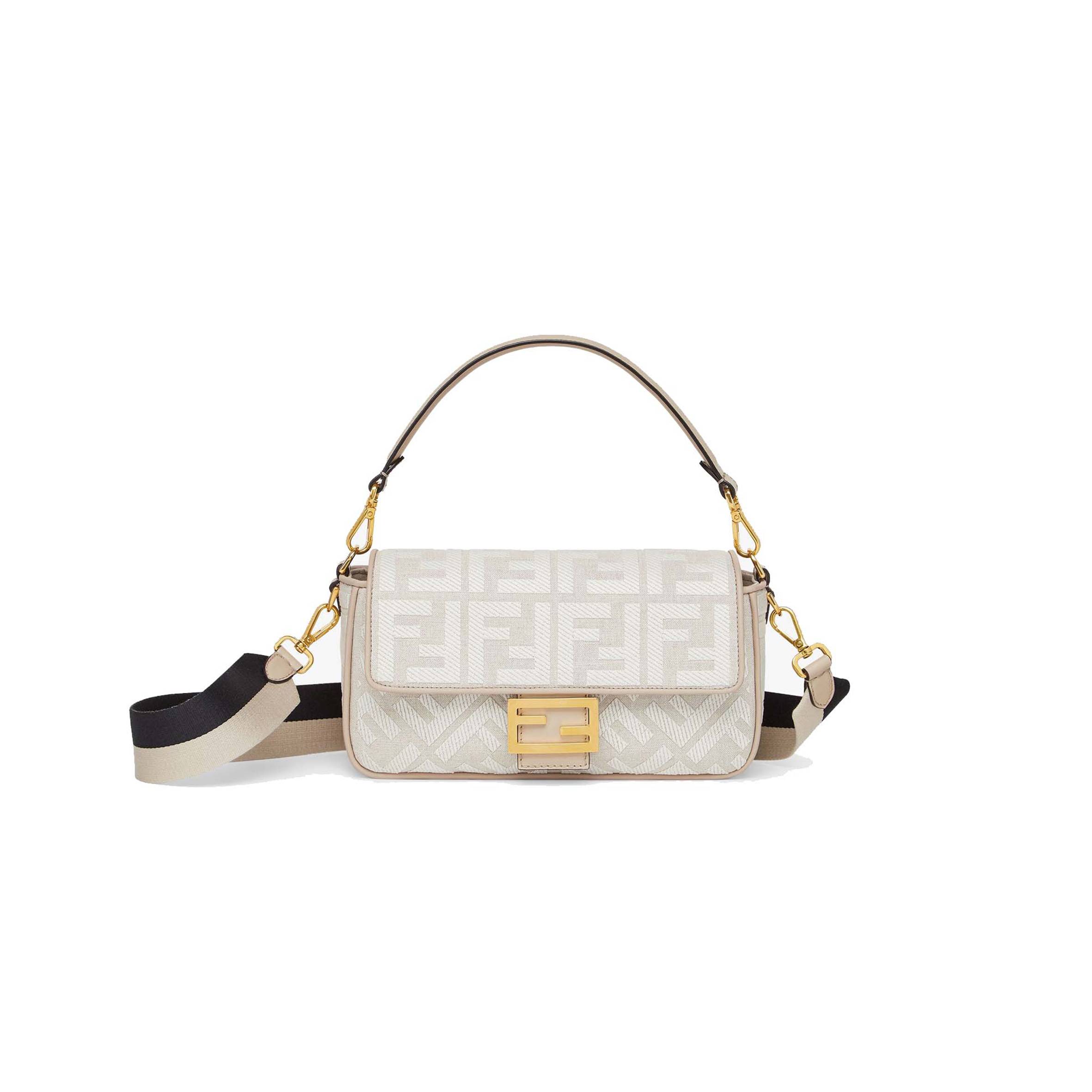 F**di baguette - white canvas ff bag 8br600akbrf1hoe (27*15*6cm)