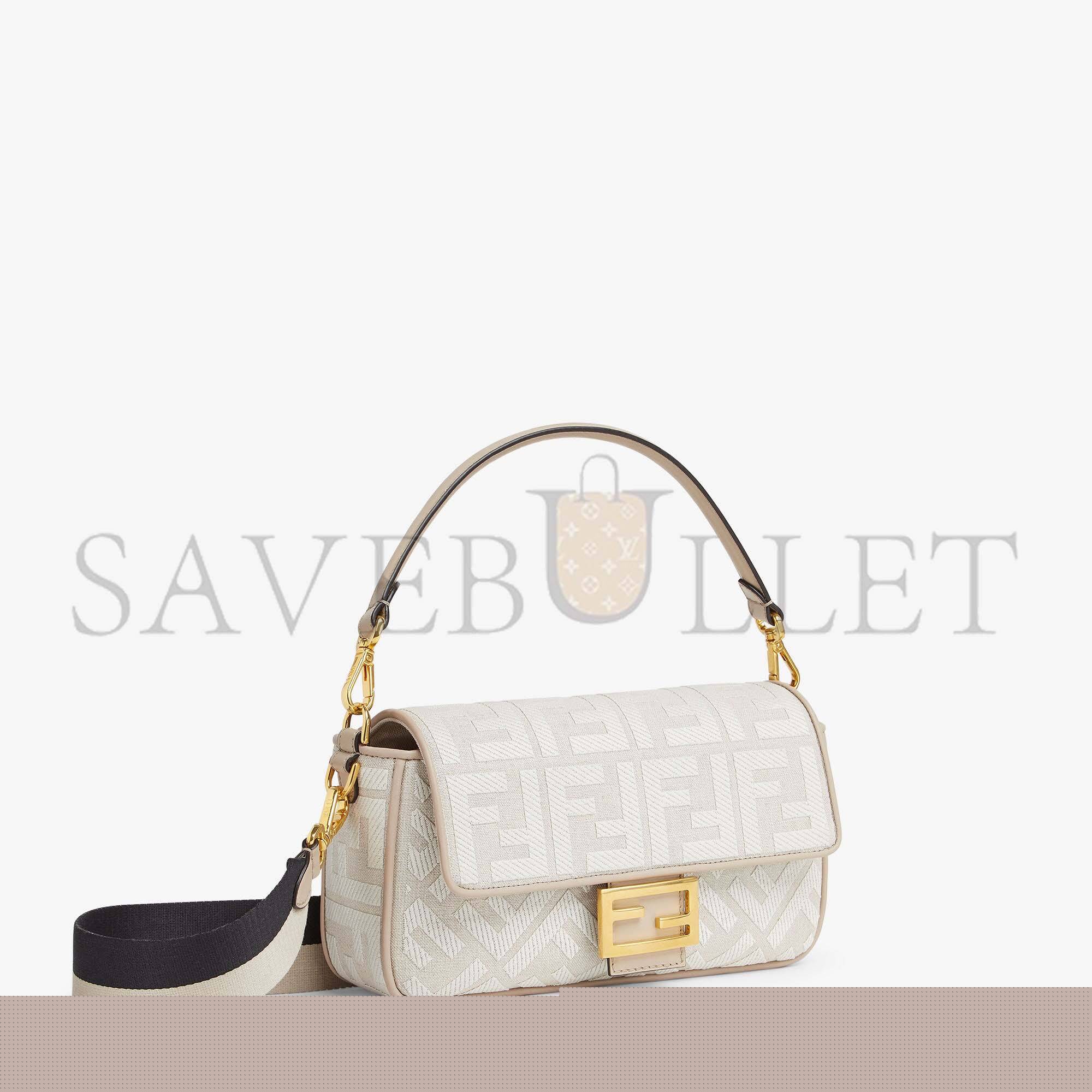 F**di baguette - white canvas ff bag 8br600akbrf1hoe (27*15*6cm)