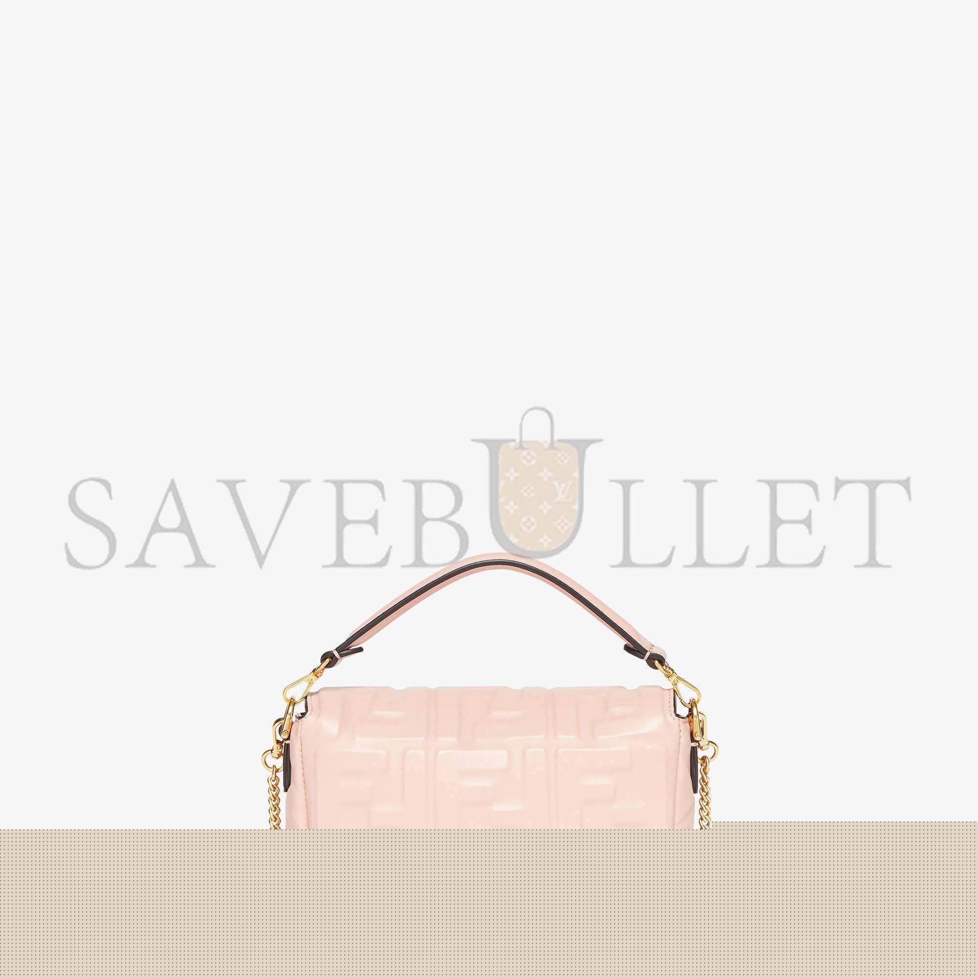 F**di baguette mini - pink nappa leather bag 8bs017a72vf1jcj (19*11.5*4cm)