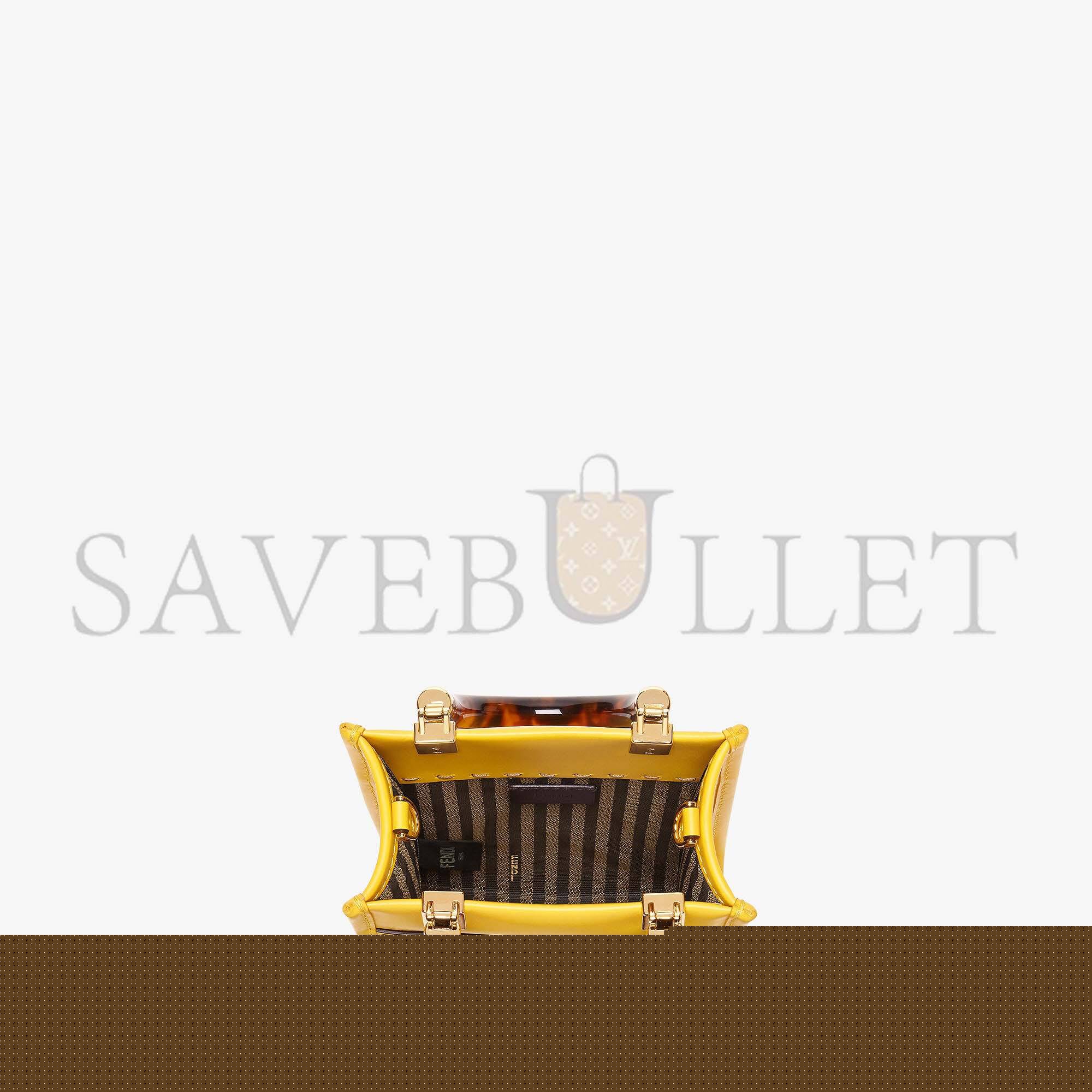 F**di mini sunshine shopper - yellow leather mini-bag 8bs051abvlf192e (18*13*6.5cm)