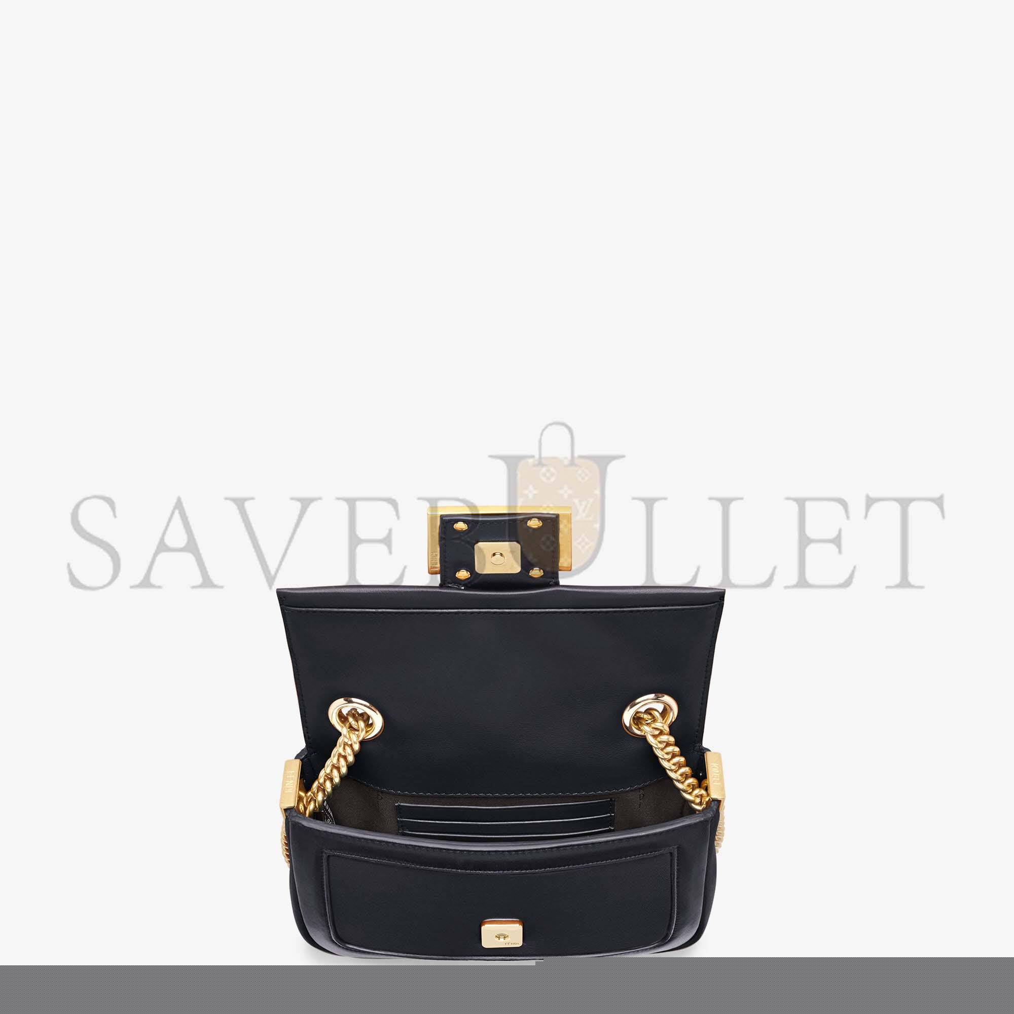 F**di mini baguette chain - black nappa leather bag 8bs045acnxf15zw (19*11.5*4cm)