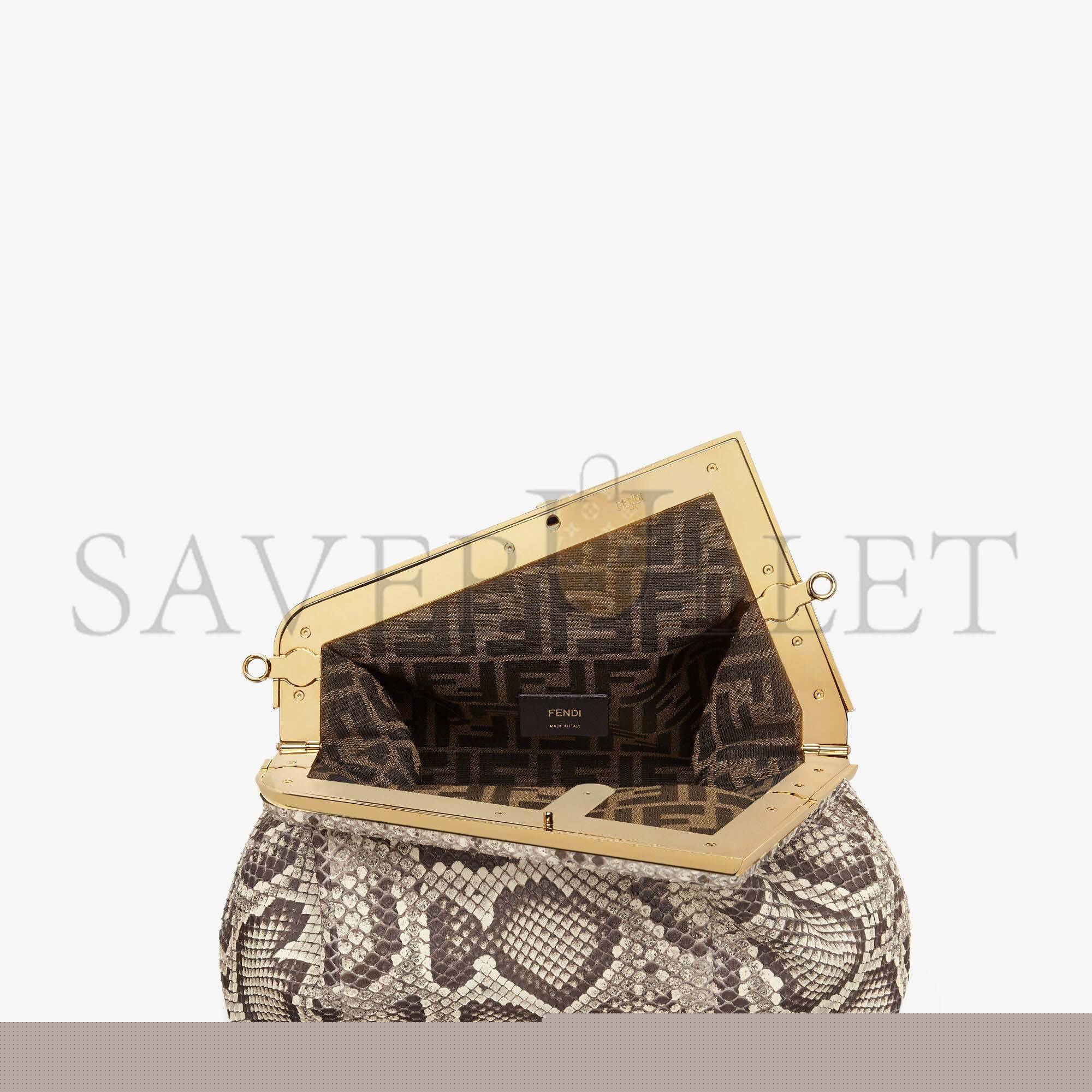 F**di first medium - white python leather bag 8bp127ah97f1feh (32.5*23.5*15cm)