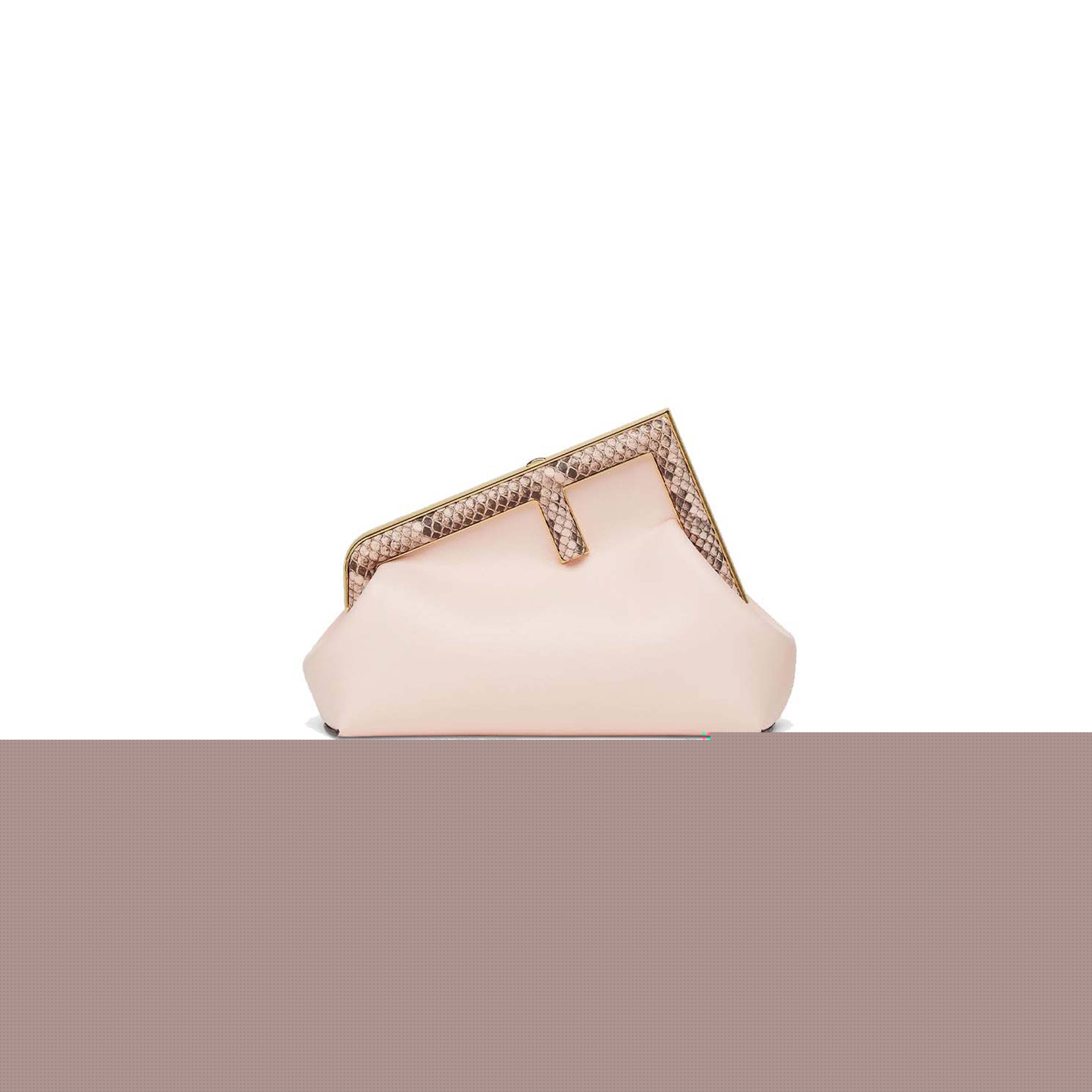 F**di first small - pink leather and python leather bag 8bp129akkuf1hoq (26*18*9.5cm)
