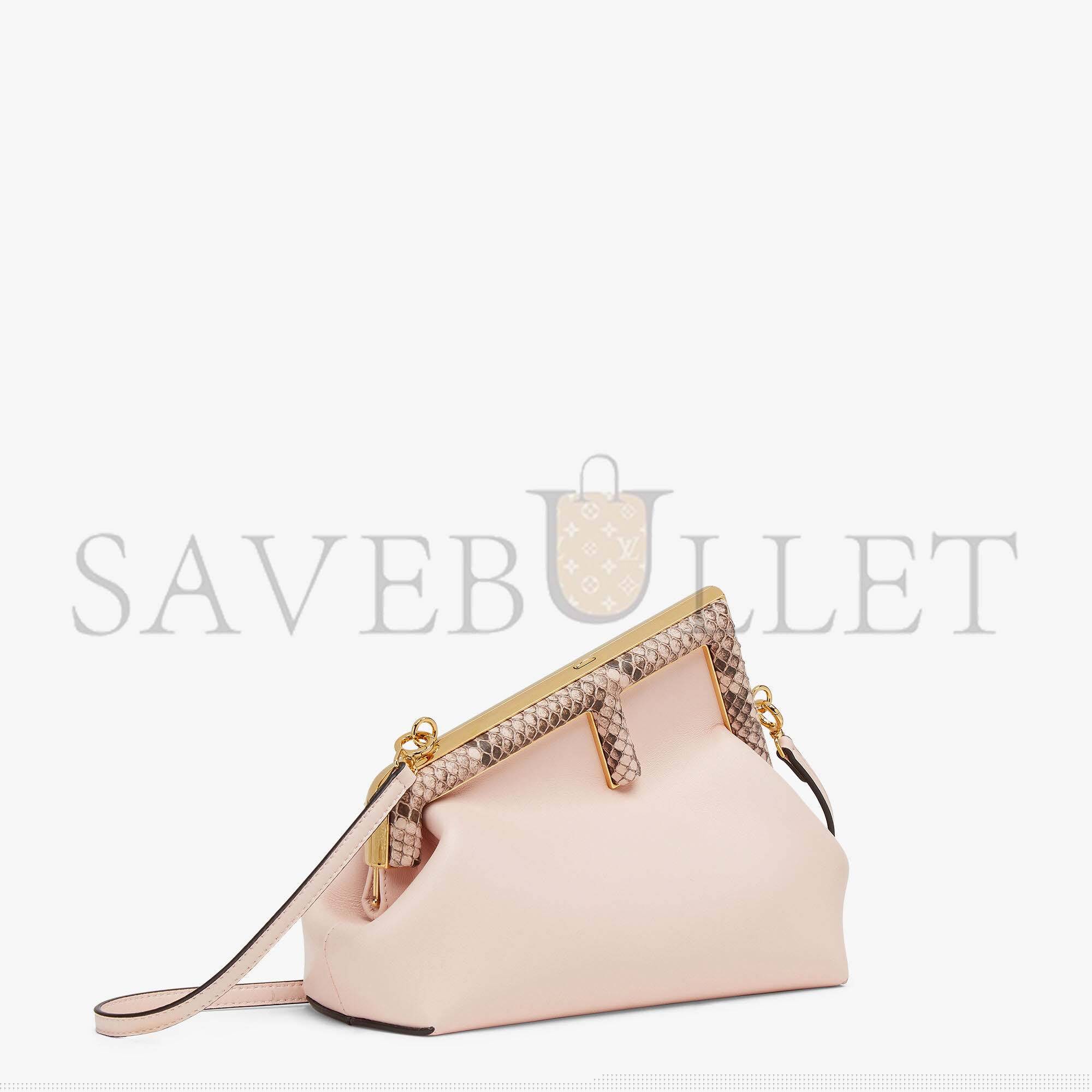 F**di first small - pink leather and python leather bag 8bp129akkuf1hoq (26*18*9.5cm)