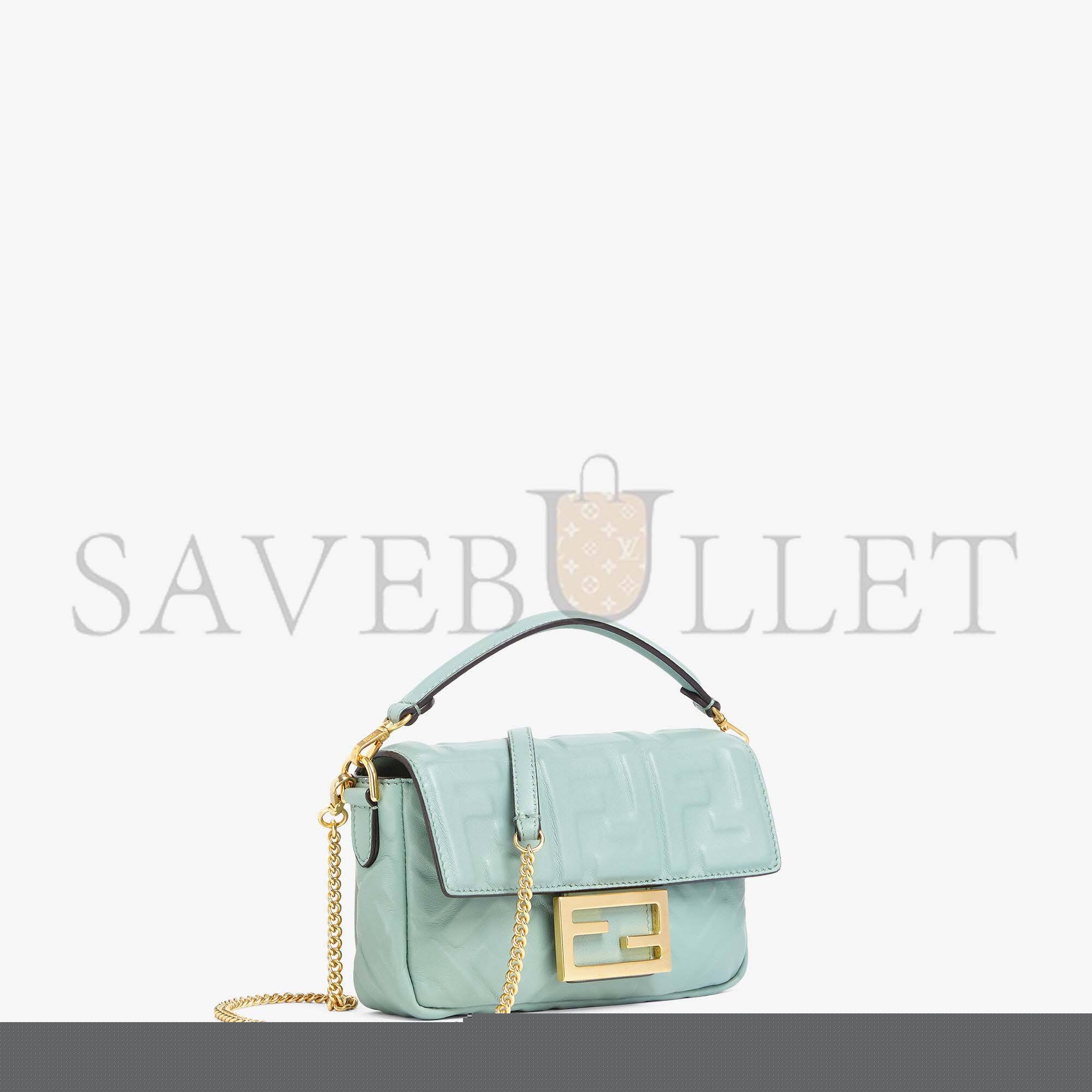 F**di baguette mini - mint green nappa leather bag 8bs017a72vf1iv6 (19*11.5*4cm)