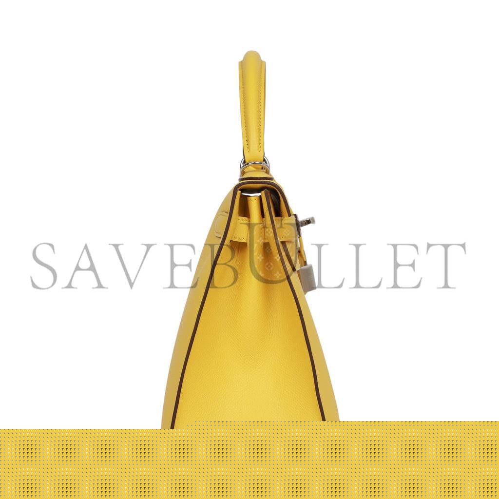 H**mes kelly sellier 28 jaune de naples epsom palladium hardware (28*22*10cm)