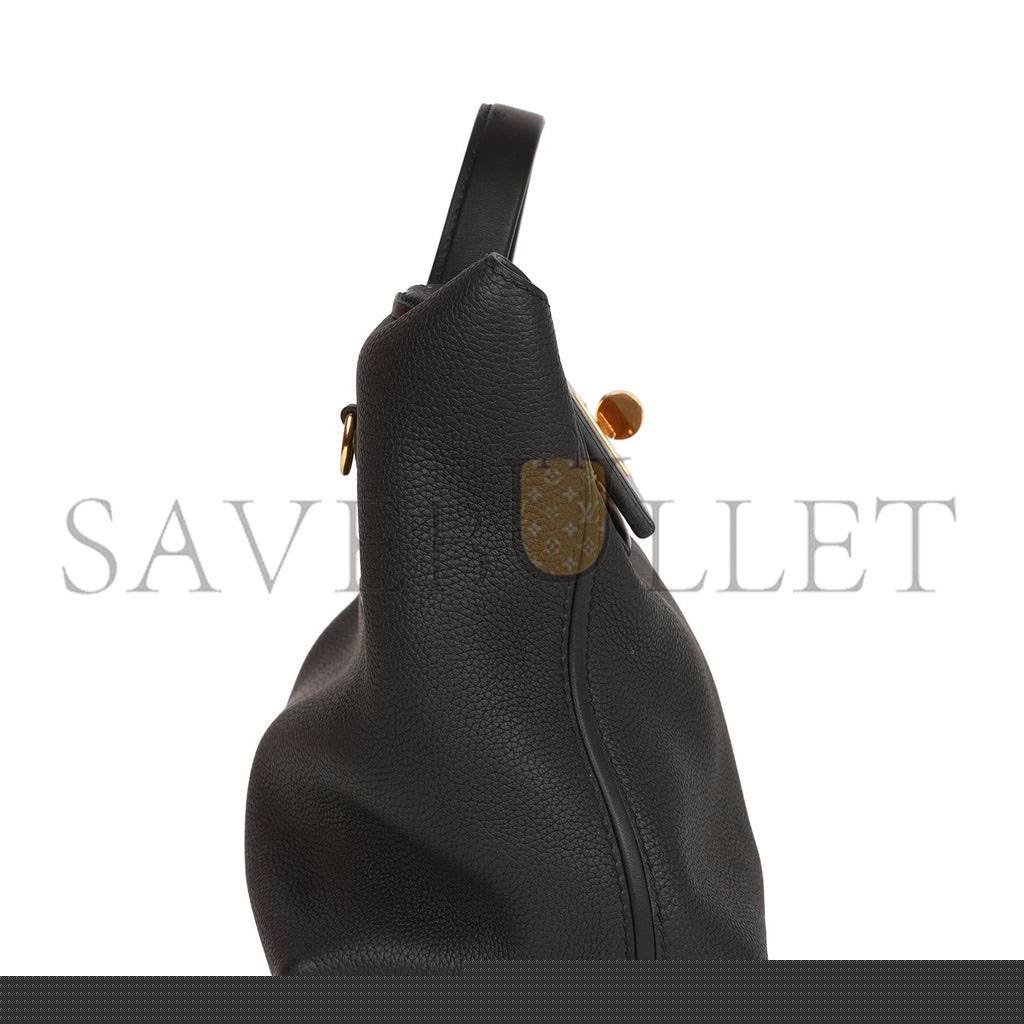 H**mes 2424 bag 29 black togo and swift gold hardware (29*24*15cm)