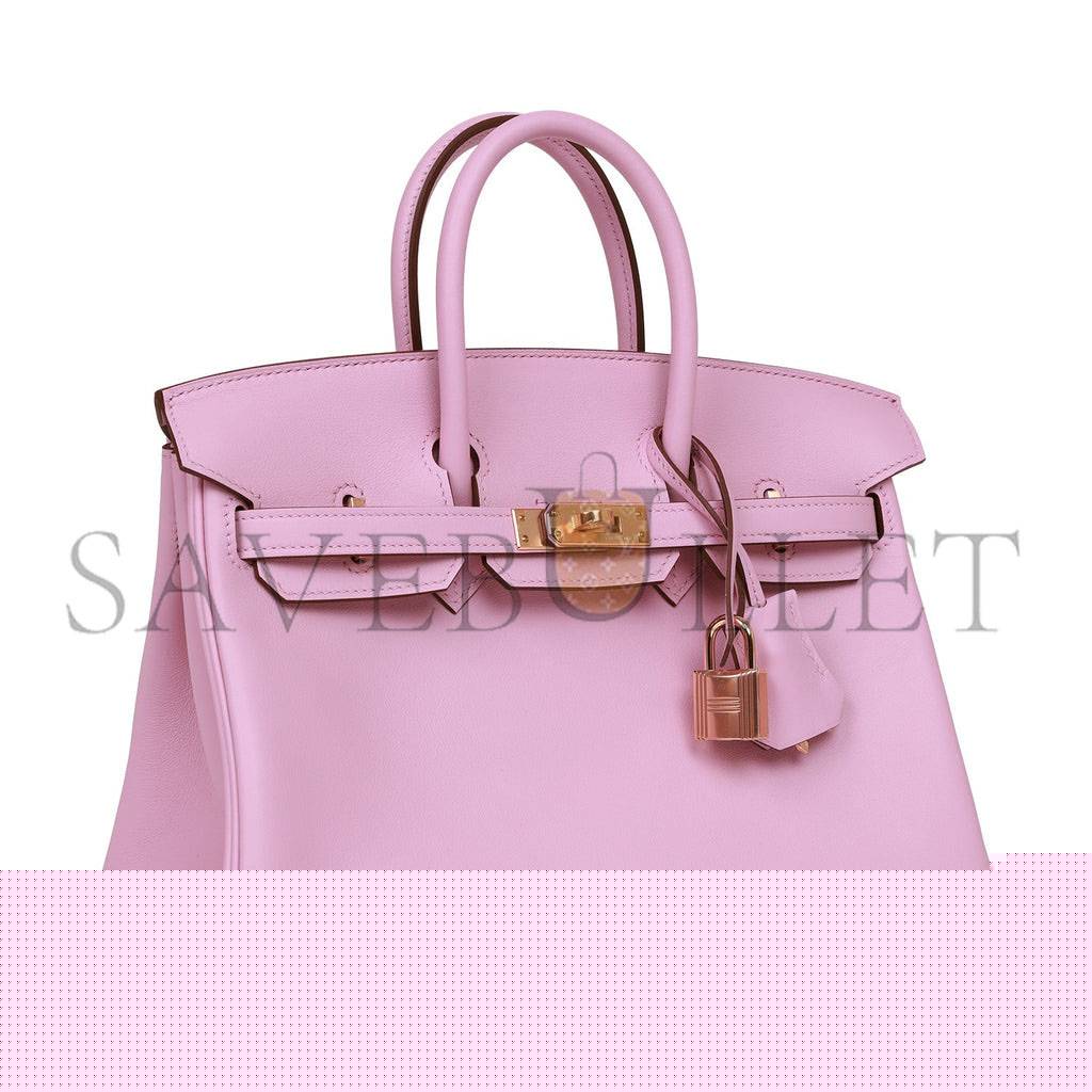 H**mes birkin 25 mauve sylvestre swift rose gold hardware handmade (25cm)