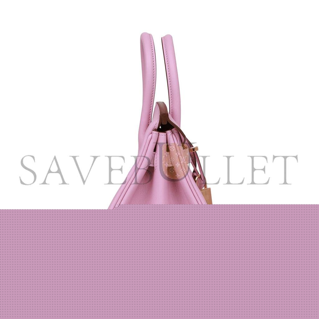 H**mes birkin 25 mauve sylvestre swift rose gold hardware handmade (25cm)