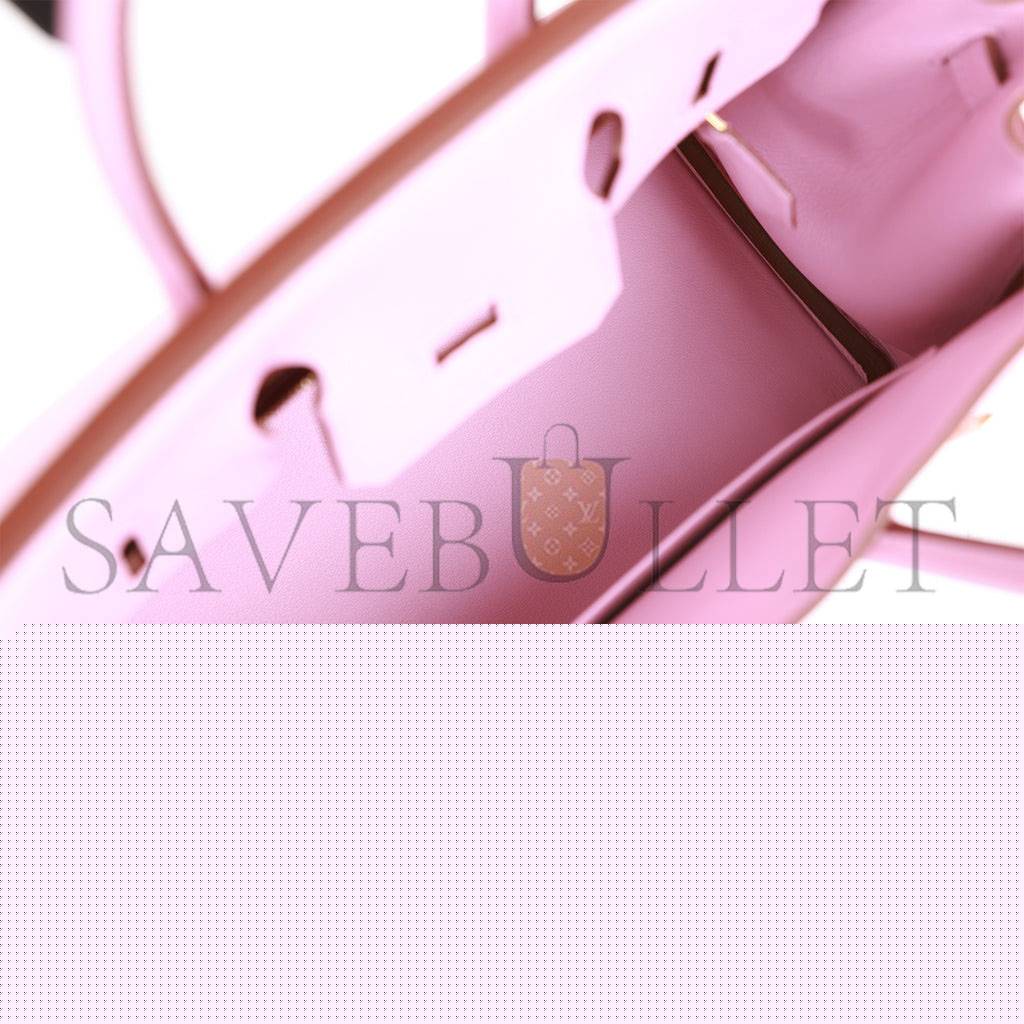 H**mes birkin 25 mauve sylvestre swift rose gold hardware handmade (25cm)