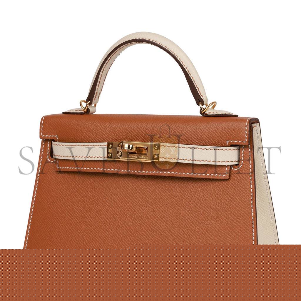 H**mes special order (hss) kelly mini sellier 20 gold and craie epsom gold hardware (19*12*5.5cm)
