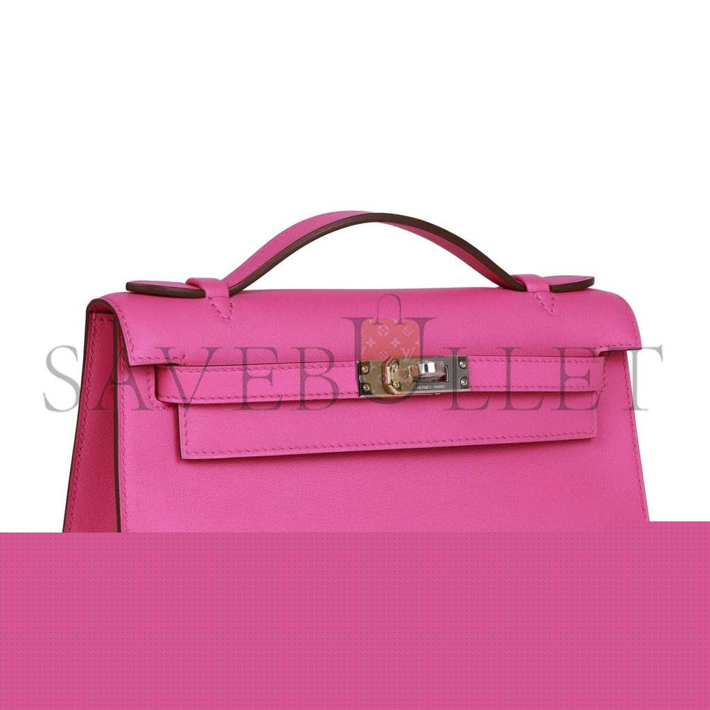 H**mes mini kelly pochette magnolia swift palladium hardware  (22*14*7cm)