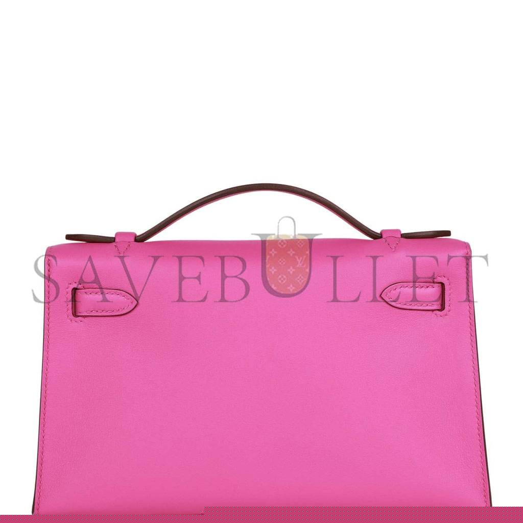 H**mes mini kelly pochette magnolia swift palladium hardware  (22*14*7cm)