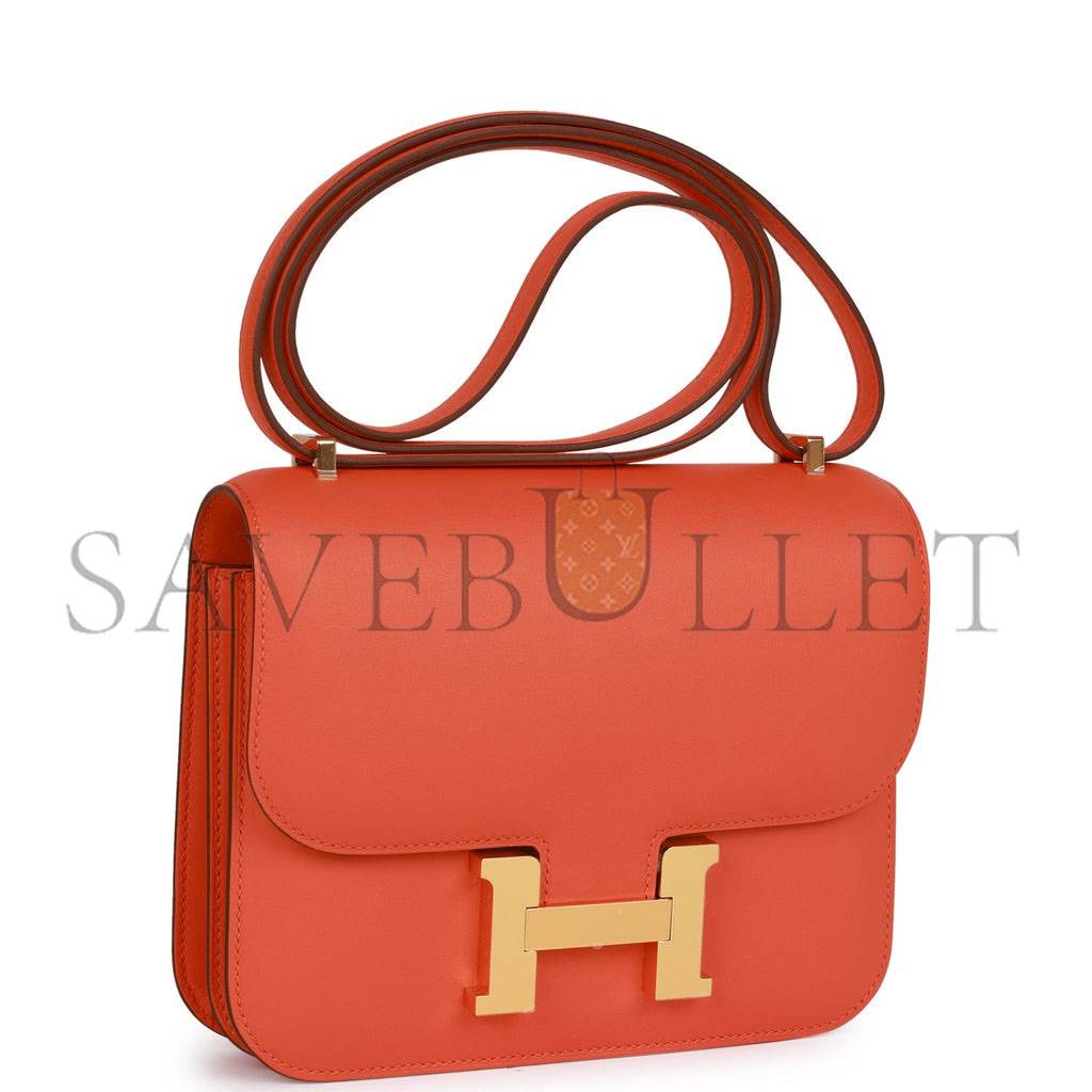 H**mes constance 18 orange swift gold hardware 39867983593566 (18cm)