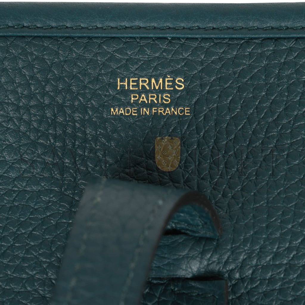 H**mes evelyne iii pm vert cypress clemence gold hardware  (29*30*7cm)