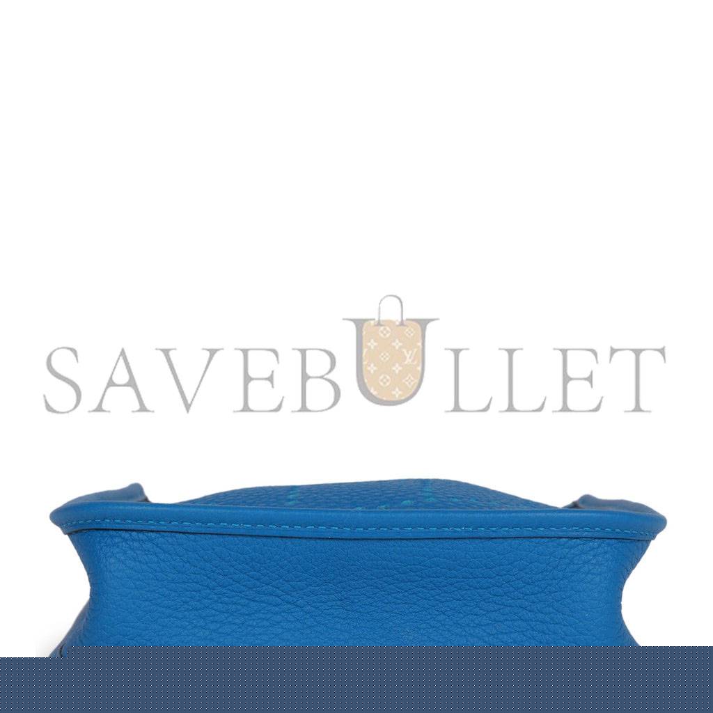H**mes evelyne tpm bleu mykonos clemence palladium hardware (17cm)