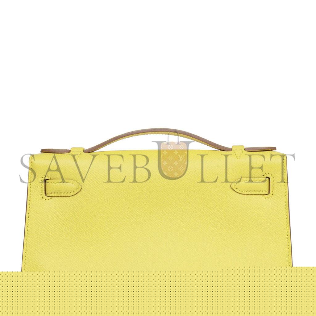 H**mes kelly pochette soufre epsom gold hardware  (22*12*13cm)