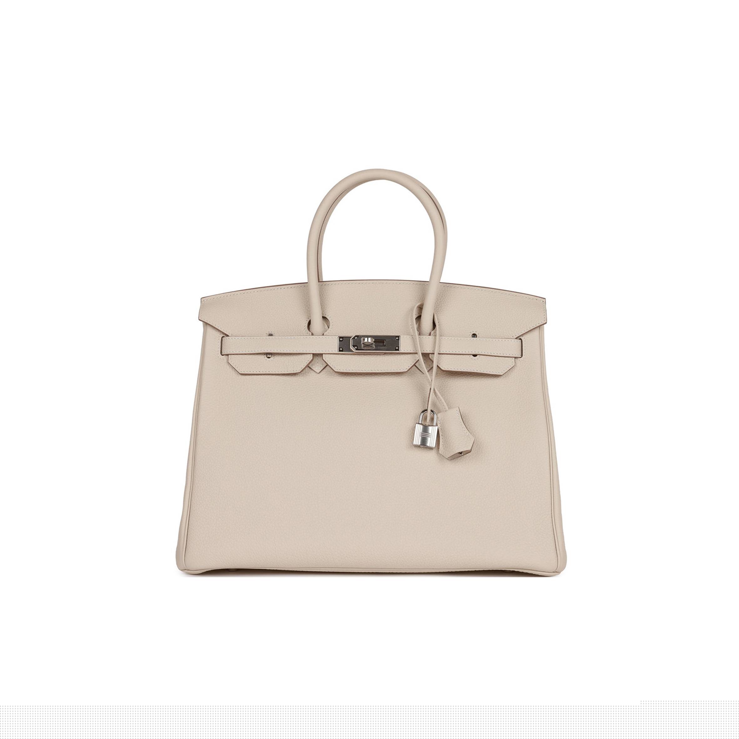 H**mes birkin 35 craie togo palladium hardware 39878406209630 (35cm)