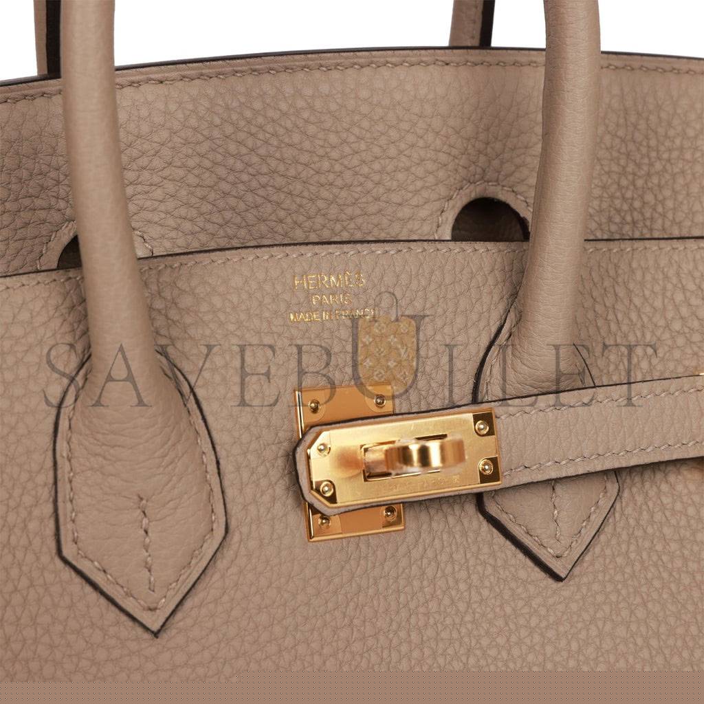 H**mes birkin 25 gris tourterelle togo gold hardware handmade (25cm)