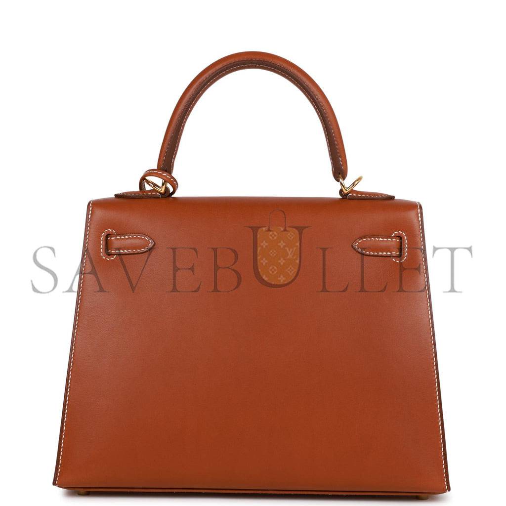 H**mes kelly sellier 25 fauve barenia gold hardware (25*17*7cm)