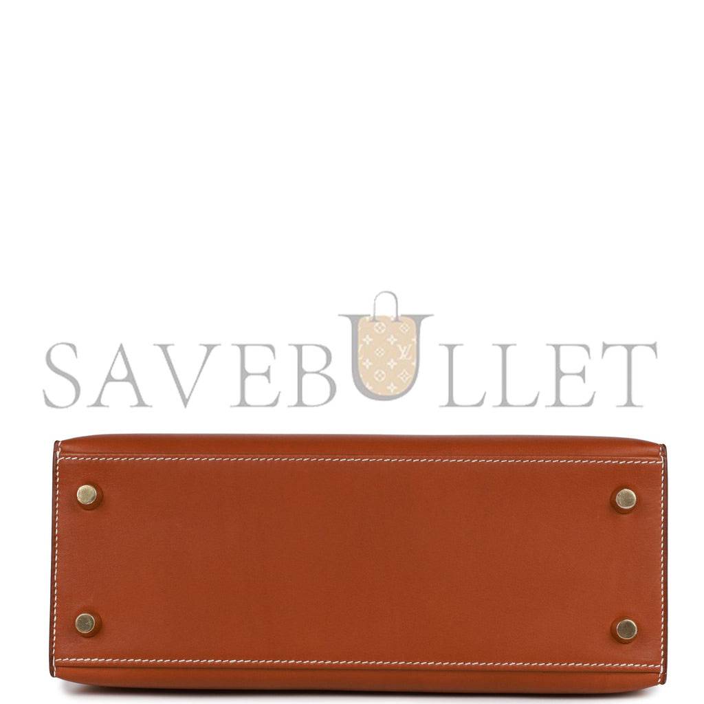 H**mes kelly sellier 25 fauve barenia gold hardware (25*17*7cm)