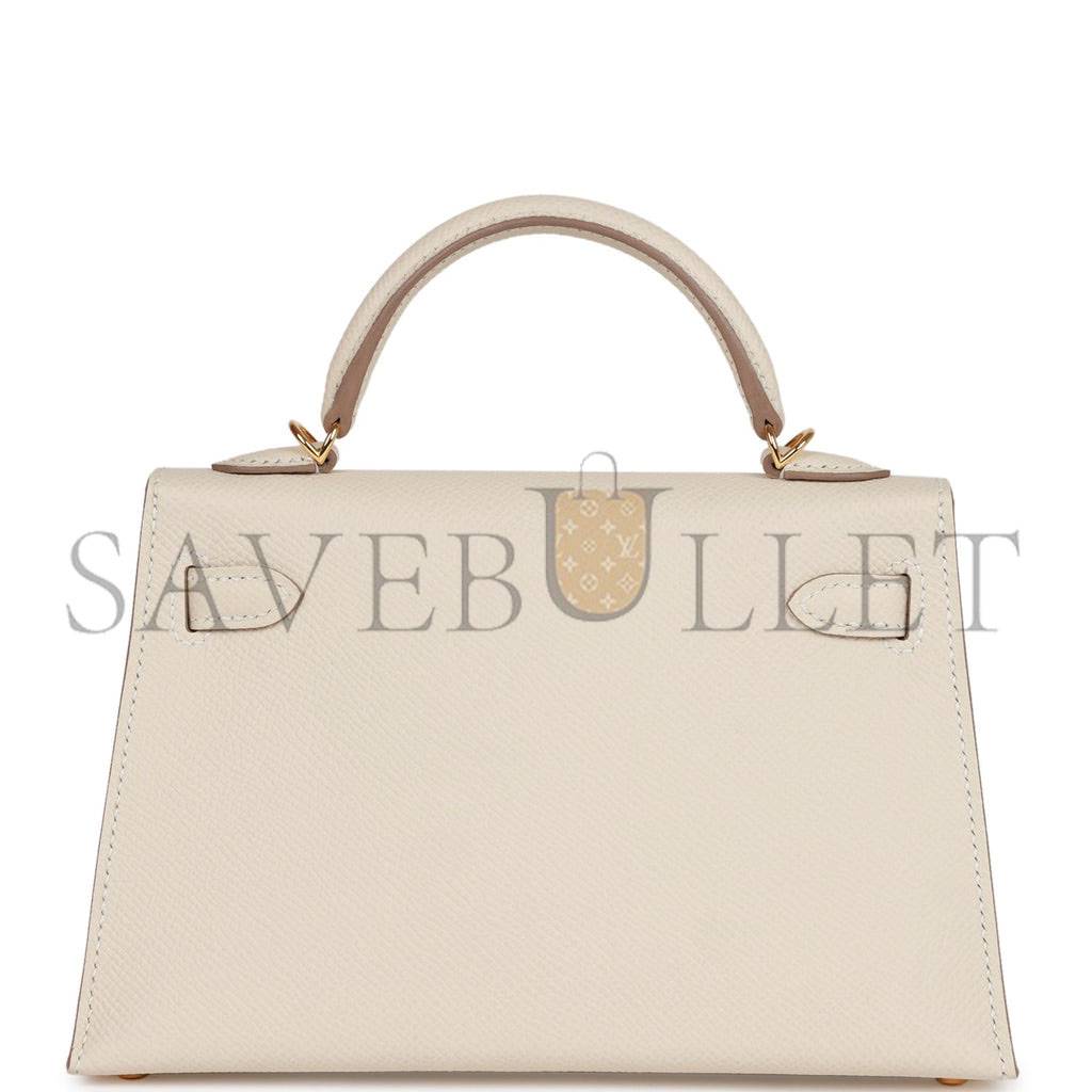 H**mes mini kelly sellier 20 craie epsom gold hardware (19*12*5.5cm)
