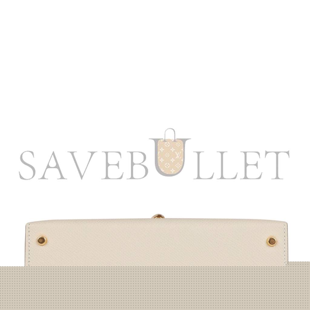 H**mes mini kelly sellier 20 craie epsom gold hardware (19*12*5.5cm)