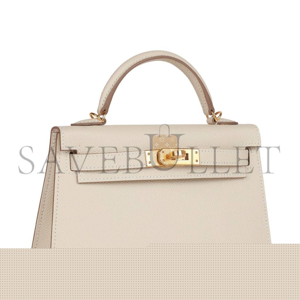 H**mes mini kelly sellier 20 craie epsom gold hardware (19*12*5.5cm)