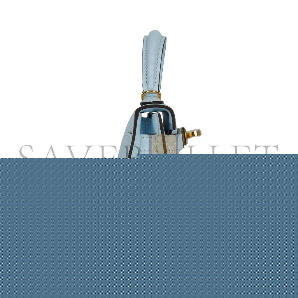 H**mes mini kelly sellier 20 bleu brume chevre gold hardware (19*12*5.5cm)