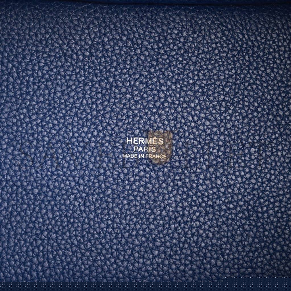 H**mes picotin lock 18 bleu saphir maurice palladium hardware (18*13*18cm)
