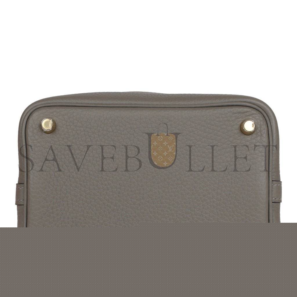 H**mes picotin lock 18 gris meyer clemence gold hardware (18*13*18cm)