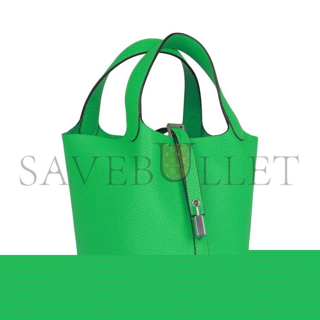 H**mes picotin lock 18 vert comics clemence palladium hardware (18*13*18cm)