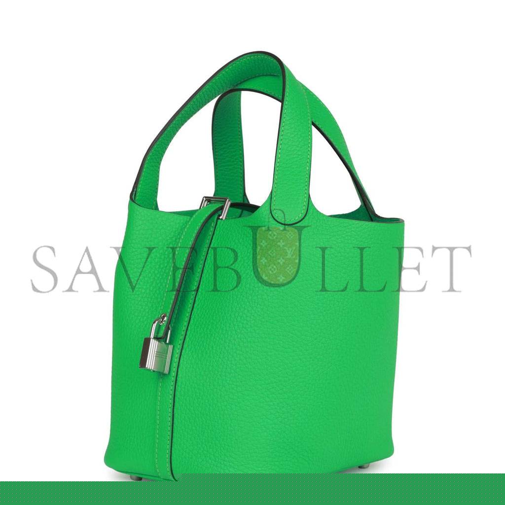 H**mes picotin lock 18 vert comics clemence palladium hardware (18*13*18cm)