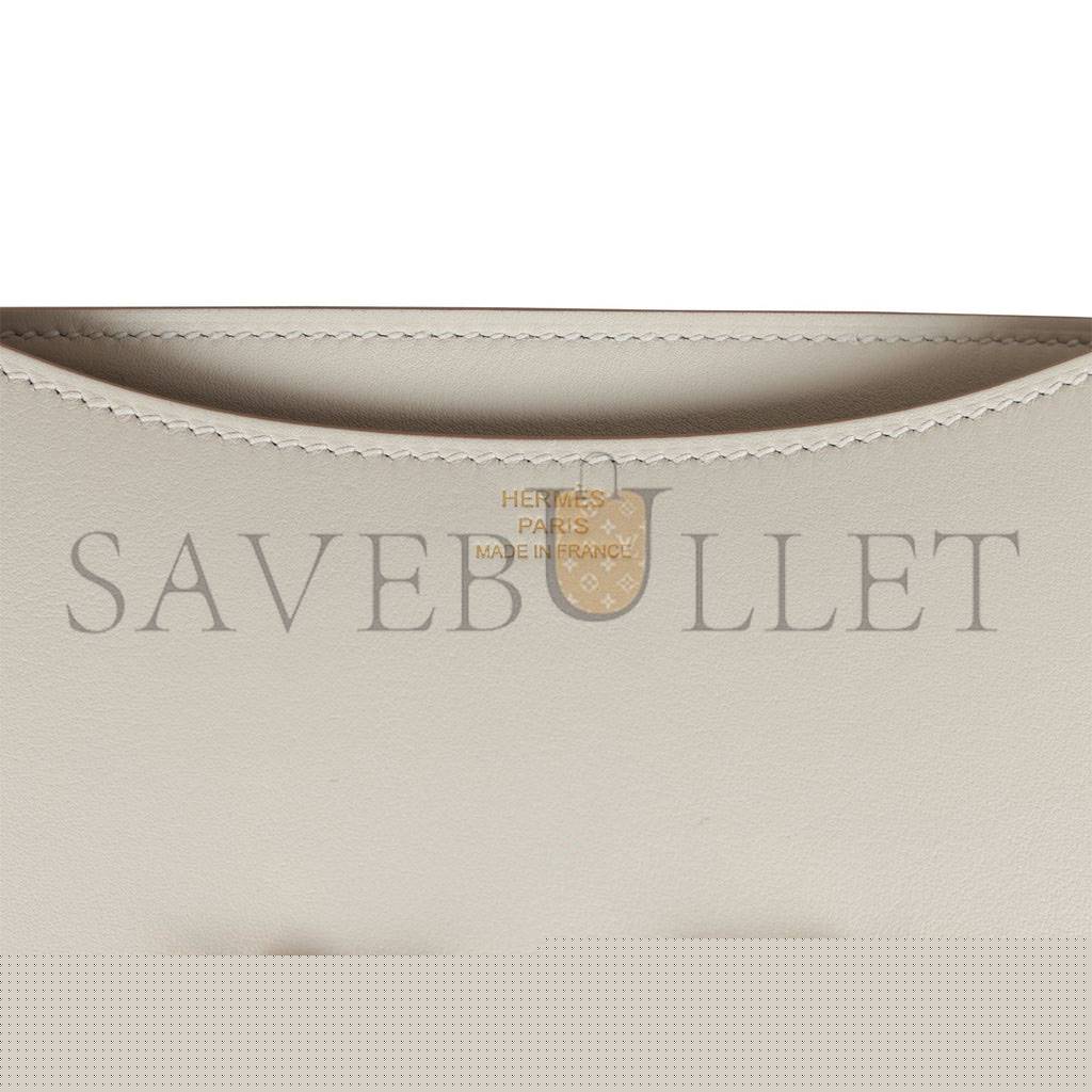 H**mes constance 18 gris perle swift gold hardware (18cm)