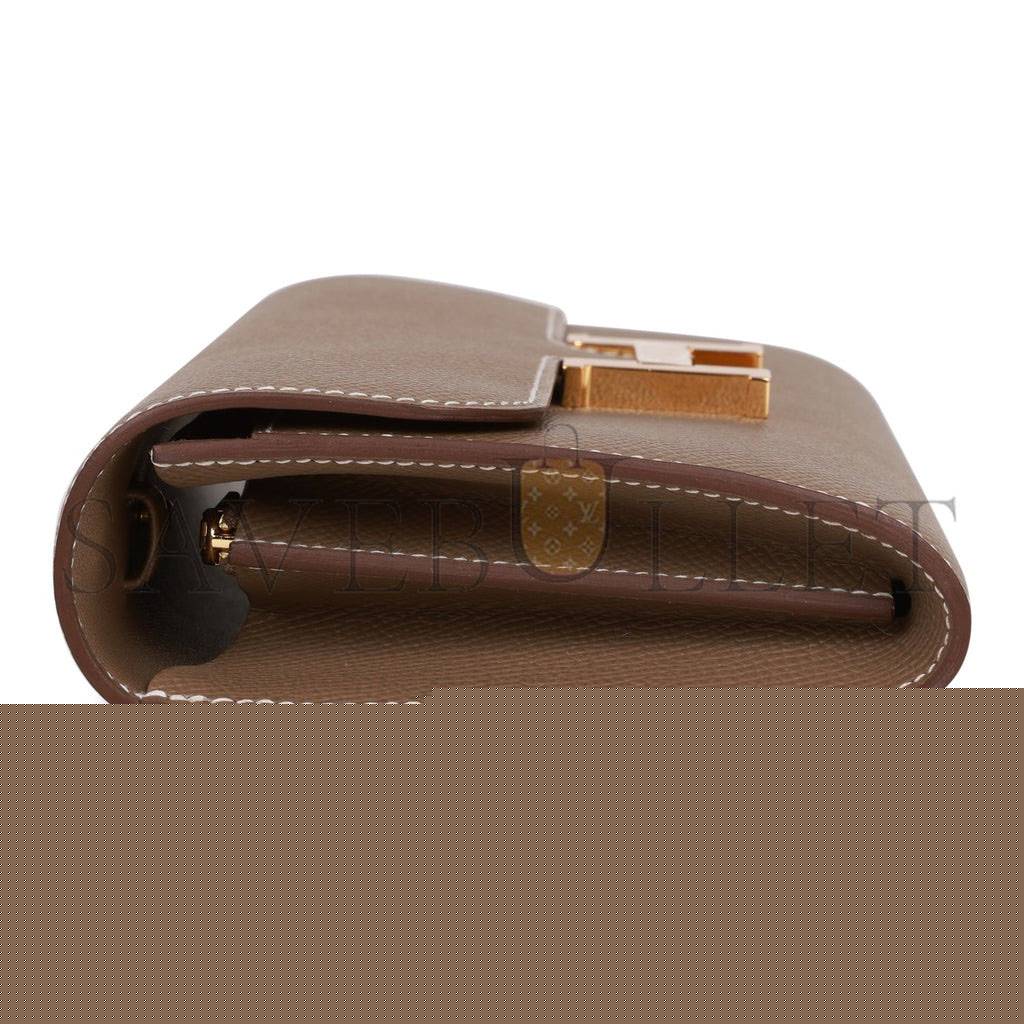 H**mes constance wallet to go etoupe epsom gold hardware (22*11cm)