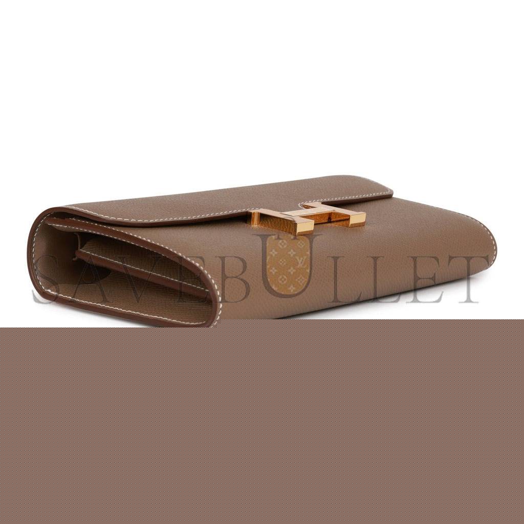 H**mes constance wallet to go etoupe epsom gold hardware (22*11cm)