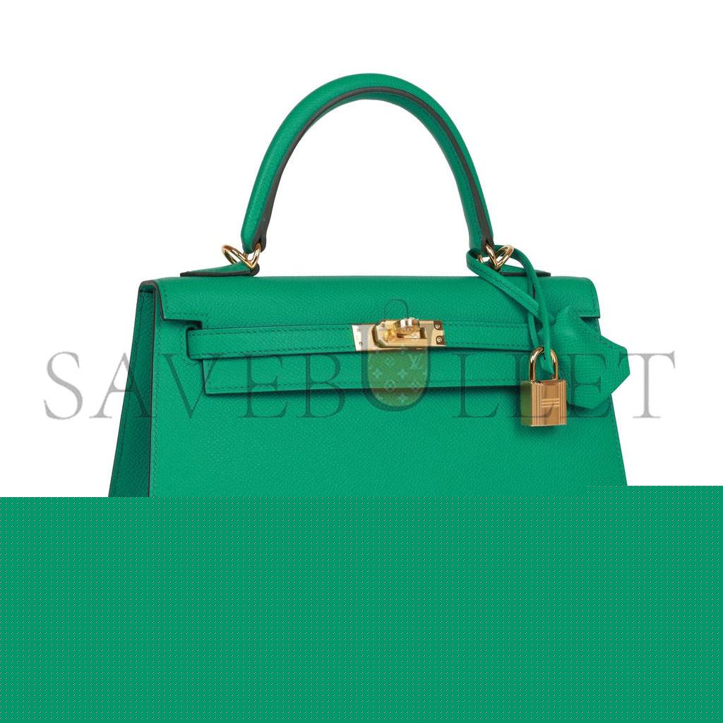 H**mes kelly sellier 25 vert jade epsom gold hardware handmade (25*17*7cm)