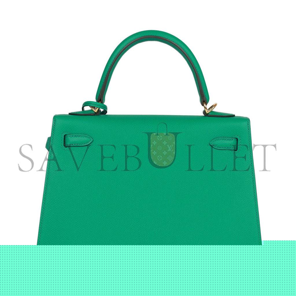 H**mes kelly sellier 25 vert jade epsom gold hardware handmade (25*17*7cm)