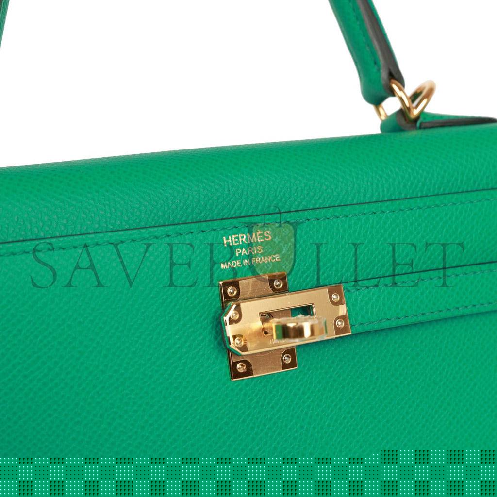 H**mes kelly sellier 25 vert jade epsom gold hardware handmade (25*17*7cm)