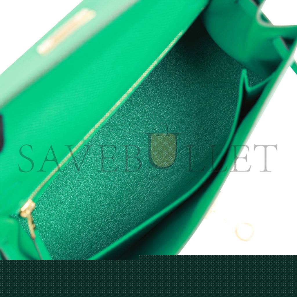 H**mes kelly sellier 25 vert jade epsom gold hardware handmade (25*17*7cm)