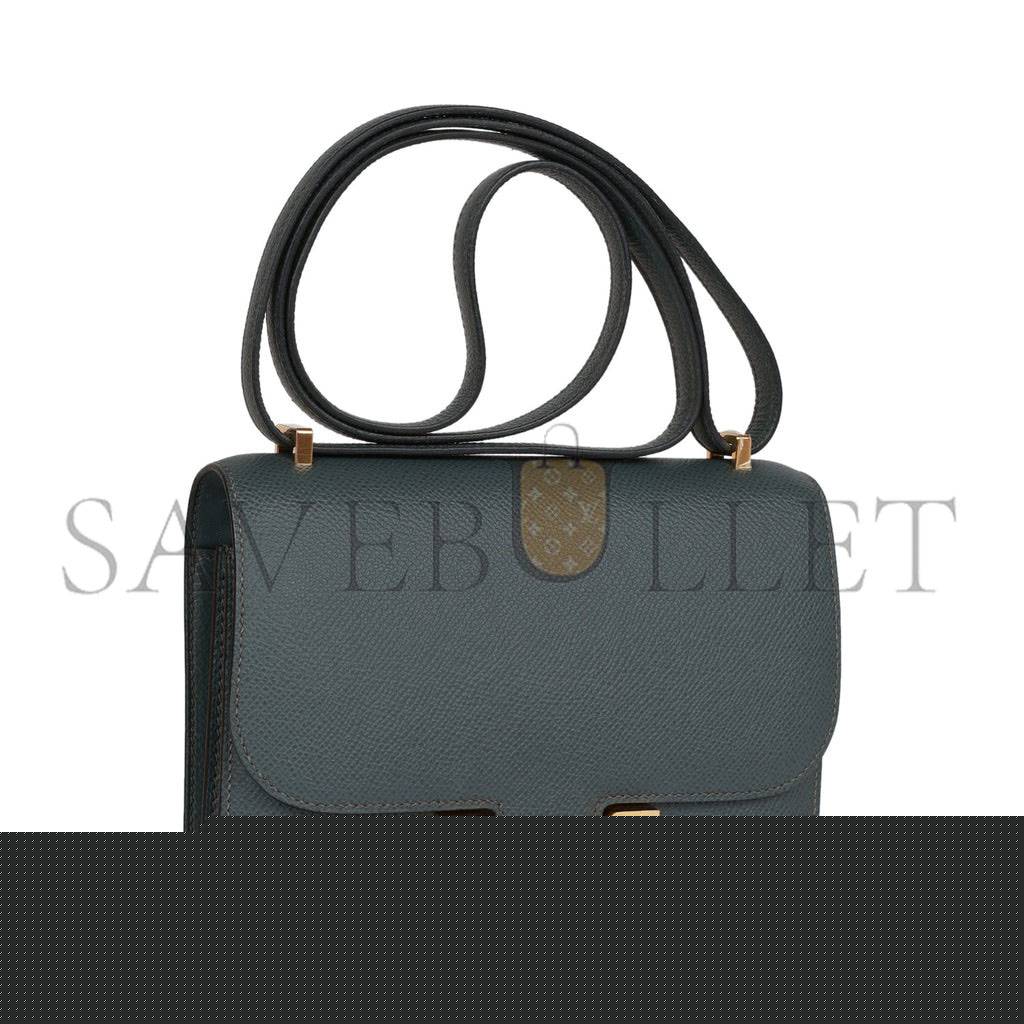 H**mes pre-loved H**mes constance 18 bleu orage epsom gold hardware (18*16*5cm)