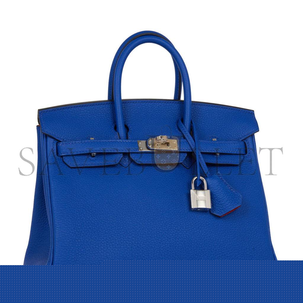 H**mes birkin 25 bleu royal verso togo palladium hardware handmade (25cm)