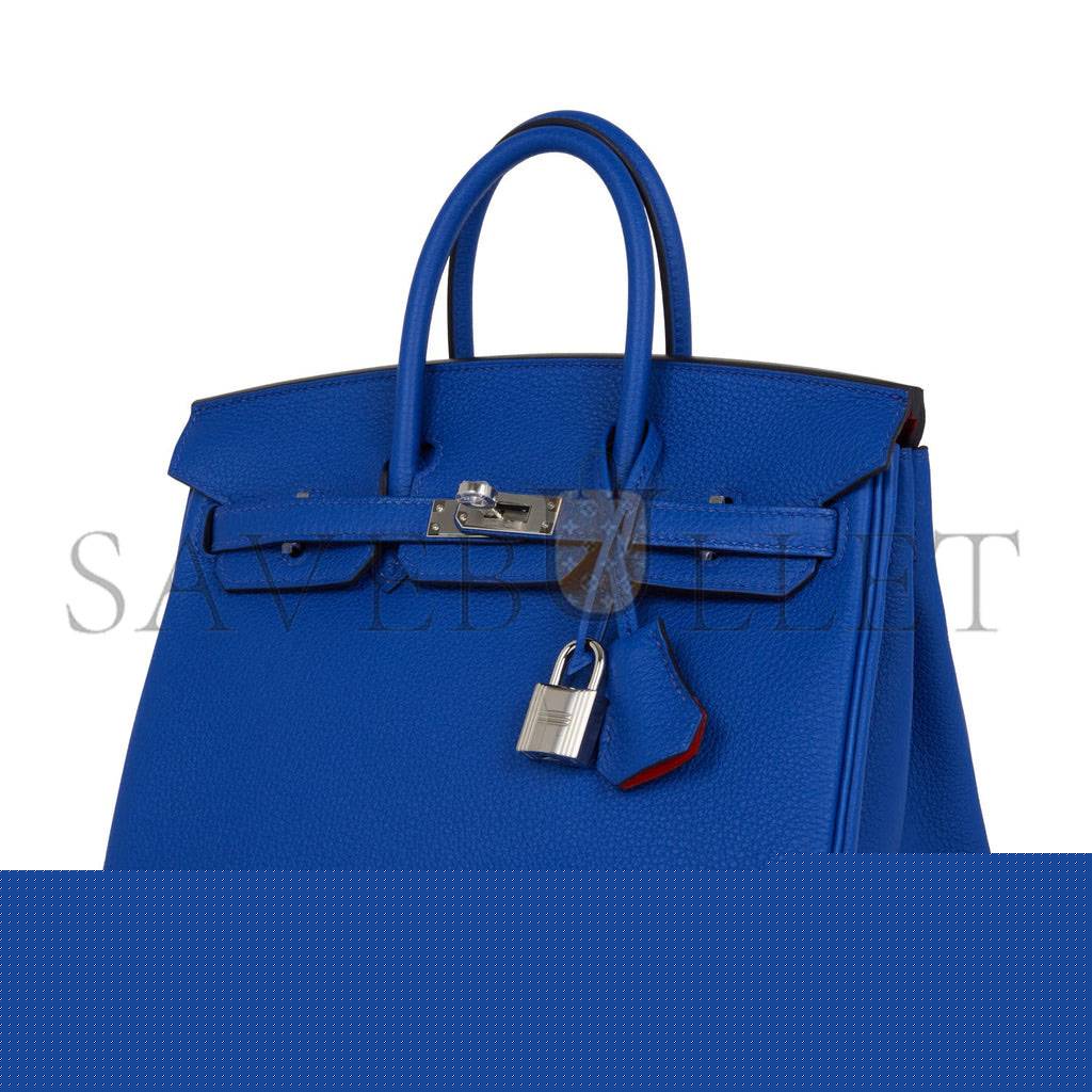 H**mes birkin 25 bleu royal verso togo palladium hardware handmade (25cm)