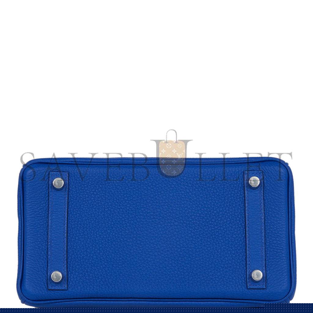 H**mes birkin 25 bleu royal verso togo palladium hardware handmade (25cm)
