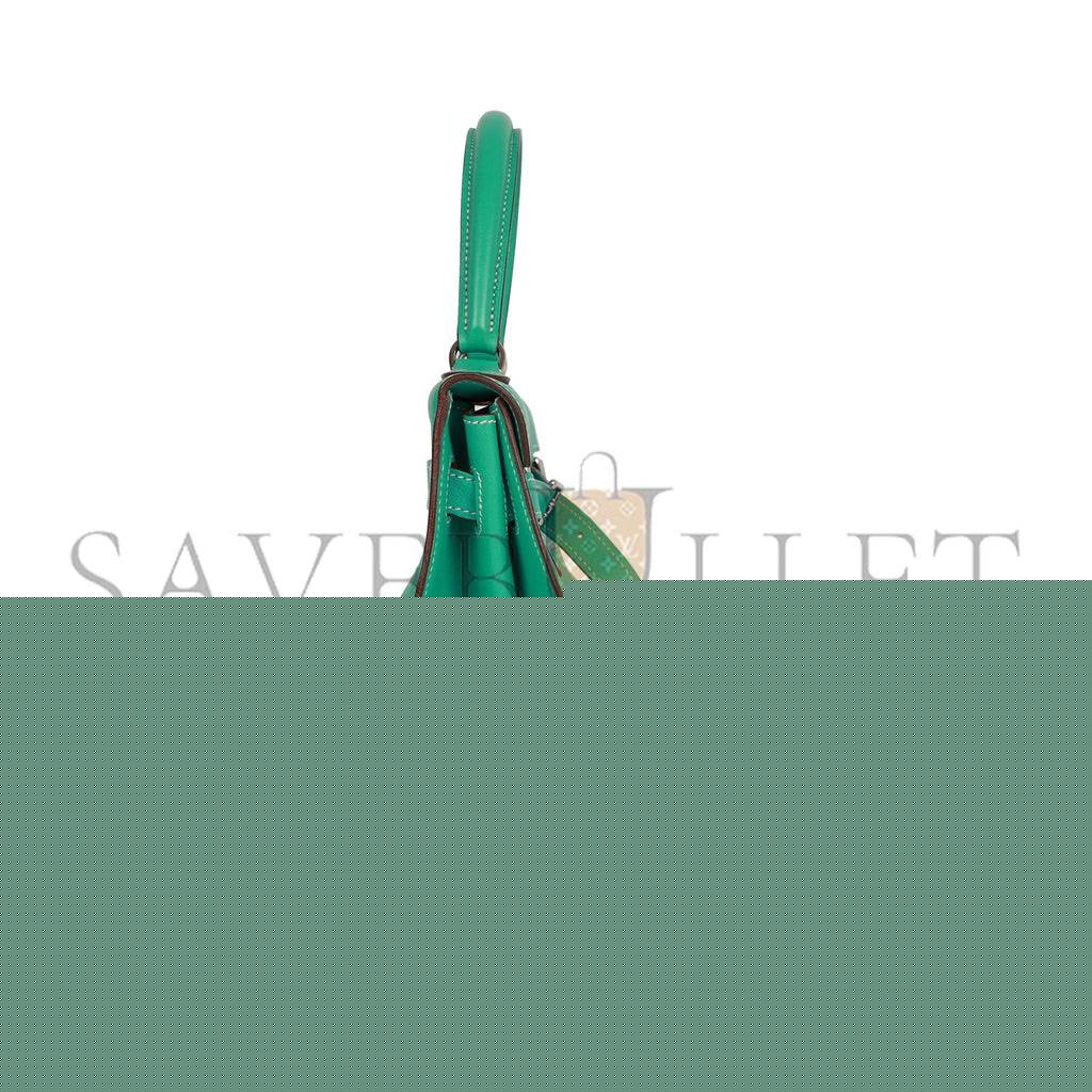 H**mes kelly flat 35 lagoon swift palladium hardware (35*25*14cm)
