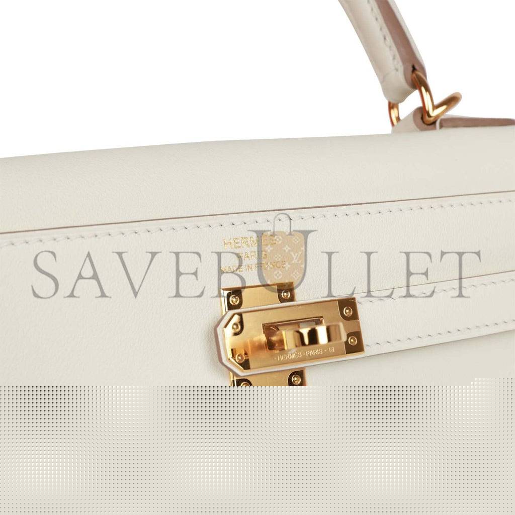 H**mes kelly retourne 25 mushroom swift gold hardware handmade (25*17*7cm)