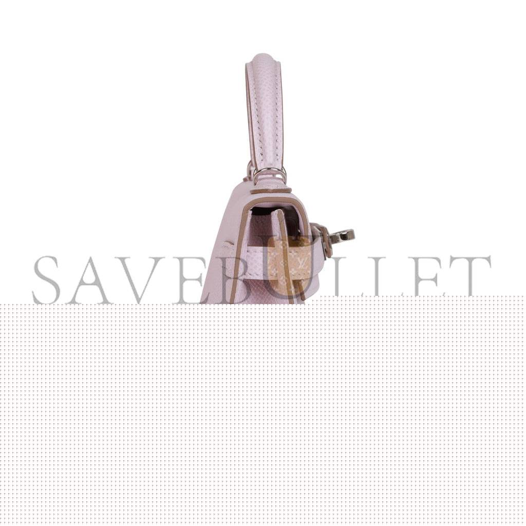 H**mes mini kelly sellier 20 mauve pale epsom palladium hardware (19*12*5.5cm)