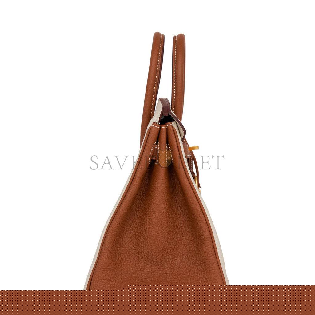 H**mes special order (hss) birkin 25 craie and gold togo brushed gold hardware handmade (25cm)